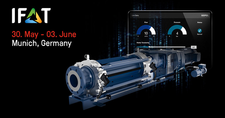 Premiär på IFAT: SEEPEX 4.0 presenterar världens första automatiskt justerbara pump. SCT AutoAdjust optimerar statorfästet med ett knapptryck